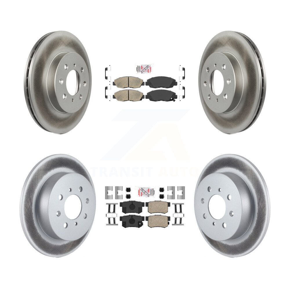 Front Rear Ceramic Pads And Coated Disc Brake Rotors Kit For Honda Civic Acura EL KGA-101917