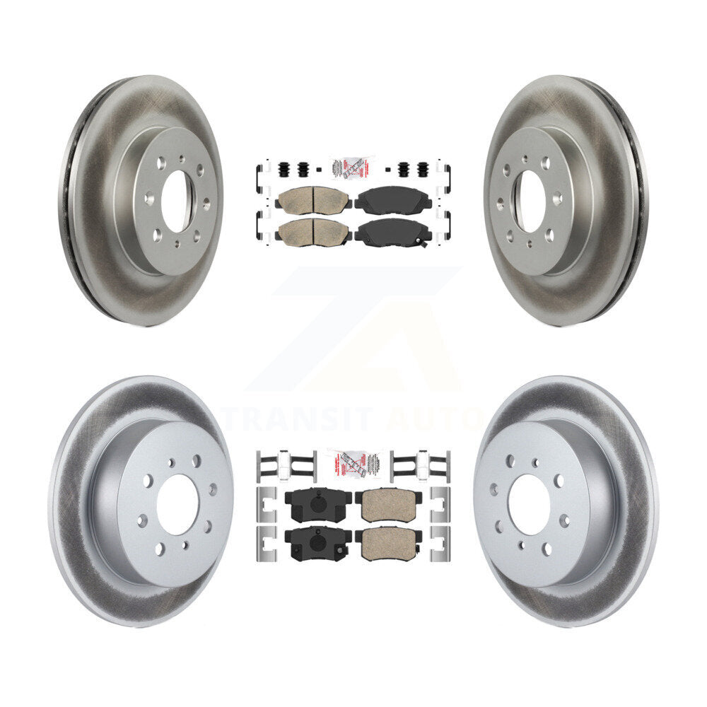 Front Rear Ceramic Pads And Coated Disc Brake Rotors Kit For Honda Civic Acura EL KGA-101918
