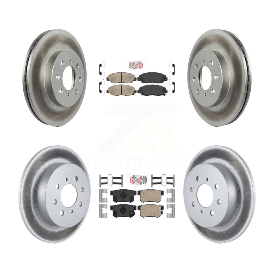 Front Rear Ceramic Pads And Coated Disc Brake Rotors Kit For Honda Civic Acura EL KGA-101919