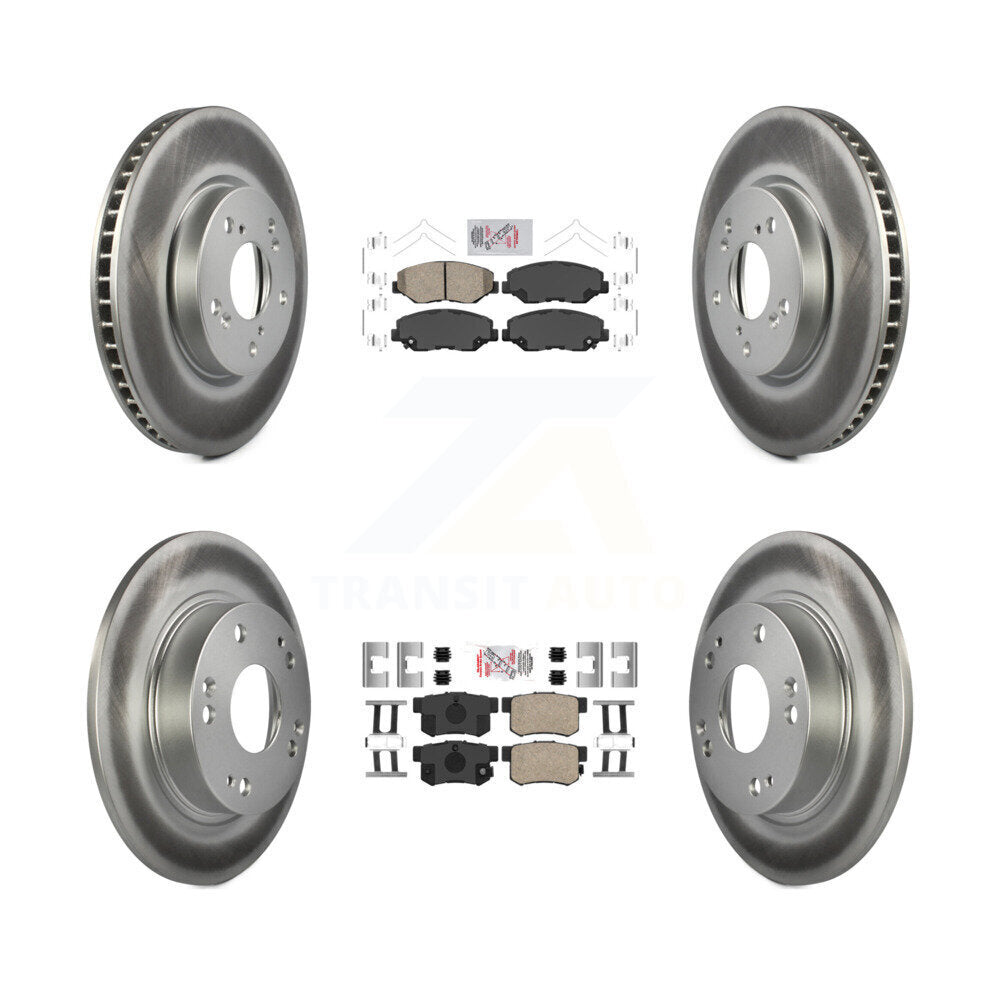 Front Rear Ceramic Pads And Coated Disc Brake Rotors Kit For Honda Civic KGA-101920