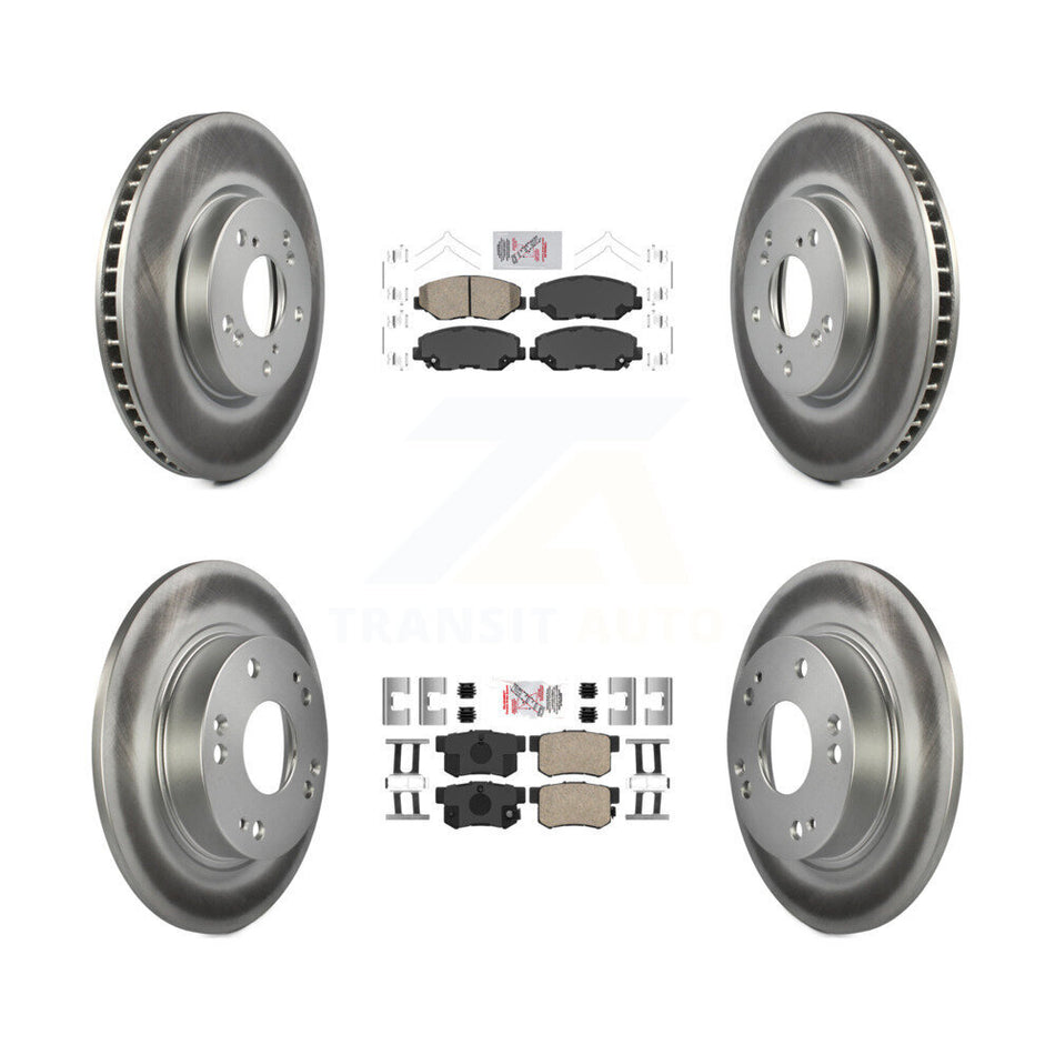 Front Rear Ceramic Pads And Coated Disc Brake Rotors Kit For Honda Civic KGA-101920