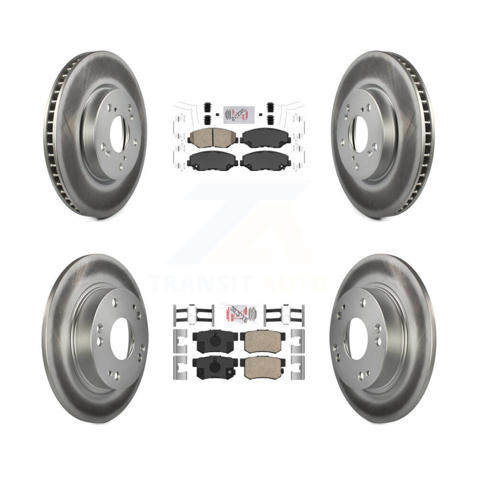 Front Rear Ceramic Pads And Coated Disc Brake Rotors Kit For Honda Civic KGA-101923
