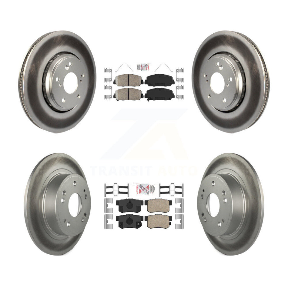 Front Rear Ceramic Pads And Coated Disc Brake Rotors Kit For 2017-2022 Acura ILX KGA-101925