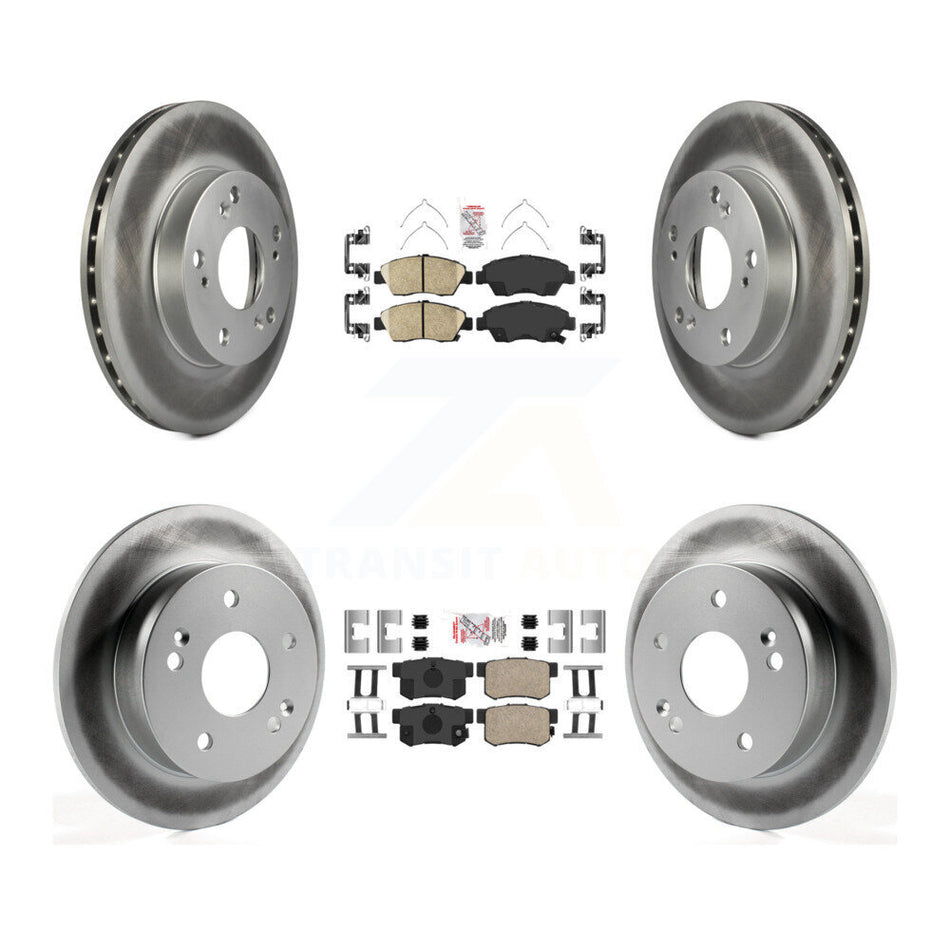 Front Rear Ceramic Pads And Coated Disc Brake Rotors Kit For Honda Civic Acura RSX KGA-101926