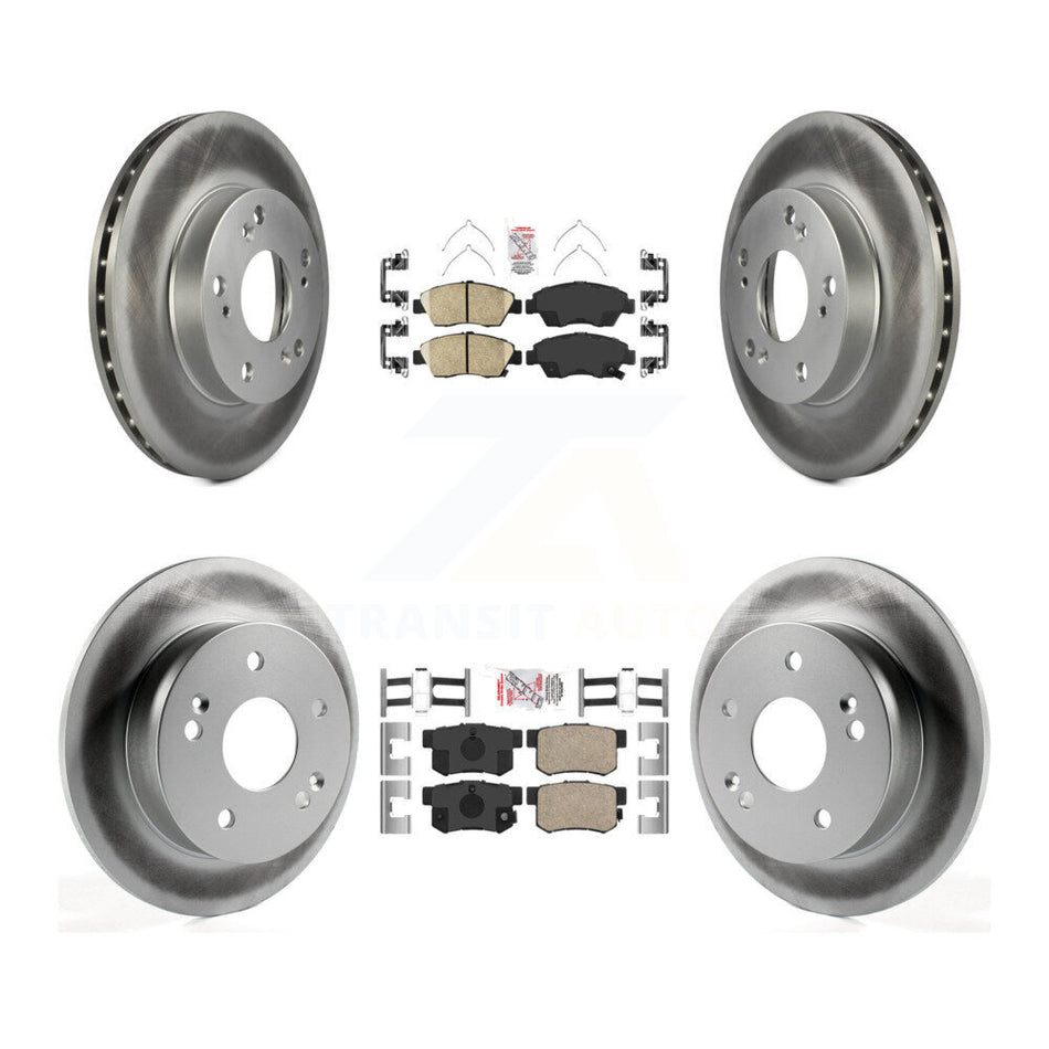 Front Rear Ceramic Pads And Coated Disc Brake Rotors Kit For Honda Civic Acura RSX KGA-101927