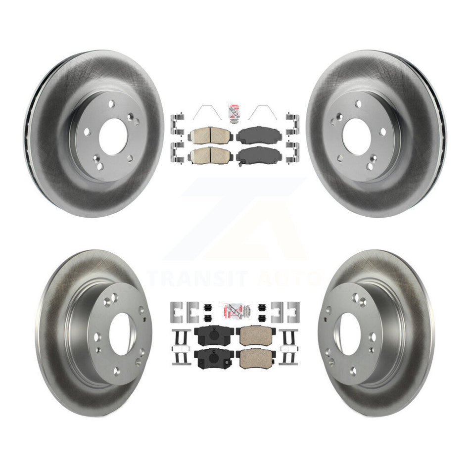 Front Rear Ceramic Pads And Coated Disc Brake Rotors Kit For Honda Accord Acura TSX KGA-101928