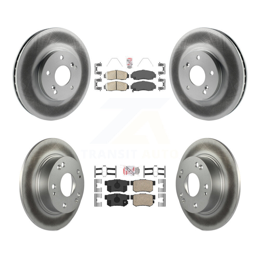 Front Rear Ceramic Pads And Coated Disc Brake Rotors Kit For Honda Accord Acura TSX KGA-101930