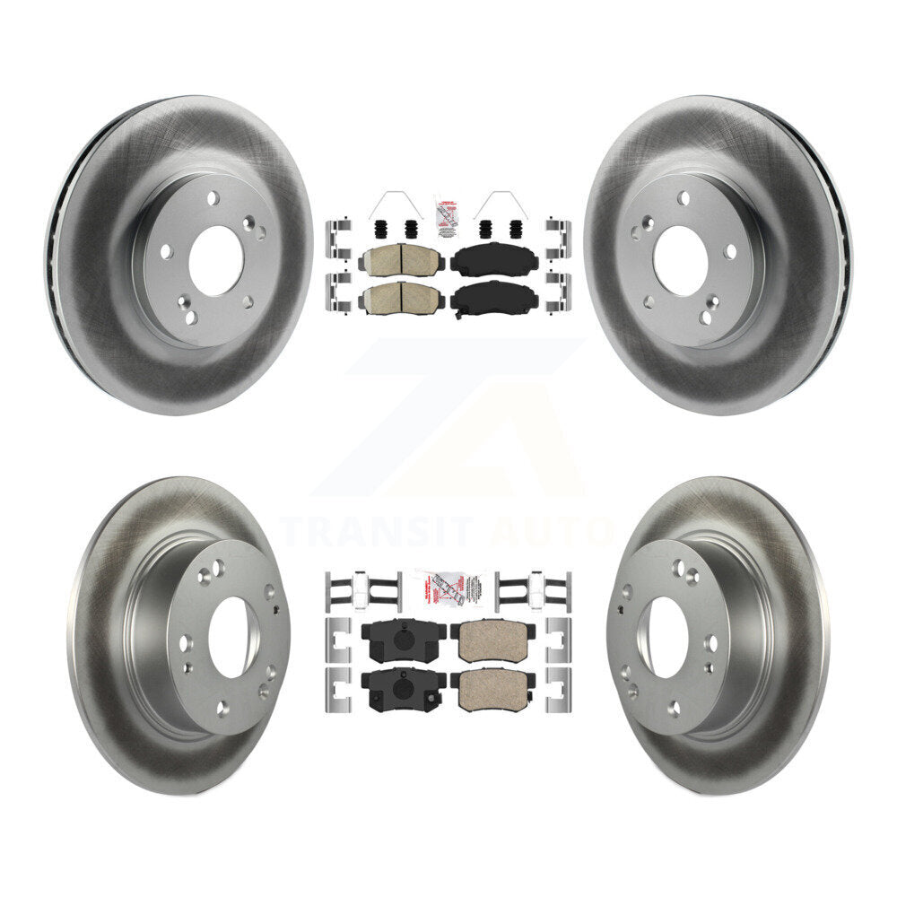 Front Rear Ceramic Pads And Coated Disc Brake Rotors Kit For Honda Accord Acura TSX KGA-101931