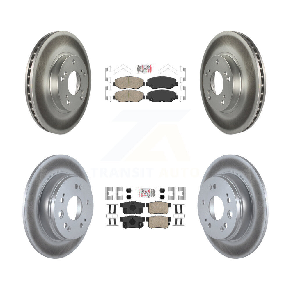 Front Rear Ceramic Pads And Coated Disc Brake Rotors Kit For 2002-2004 Honda CR-V KGA-101938