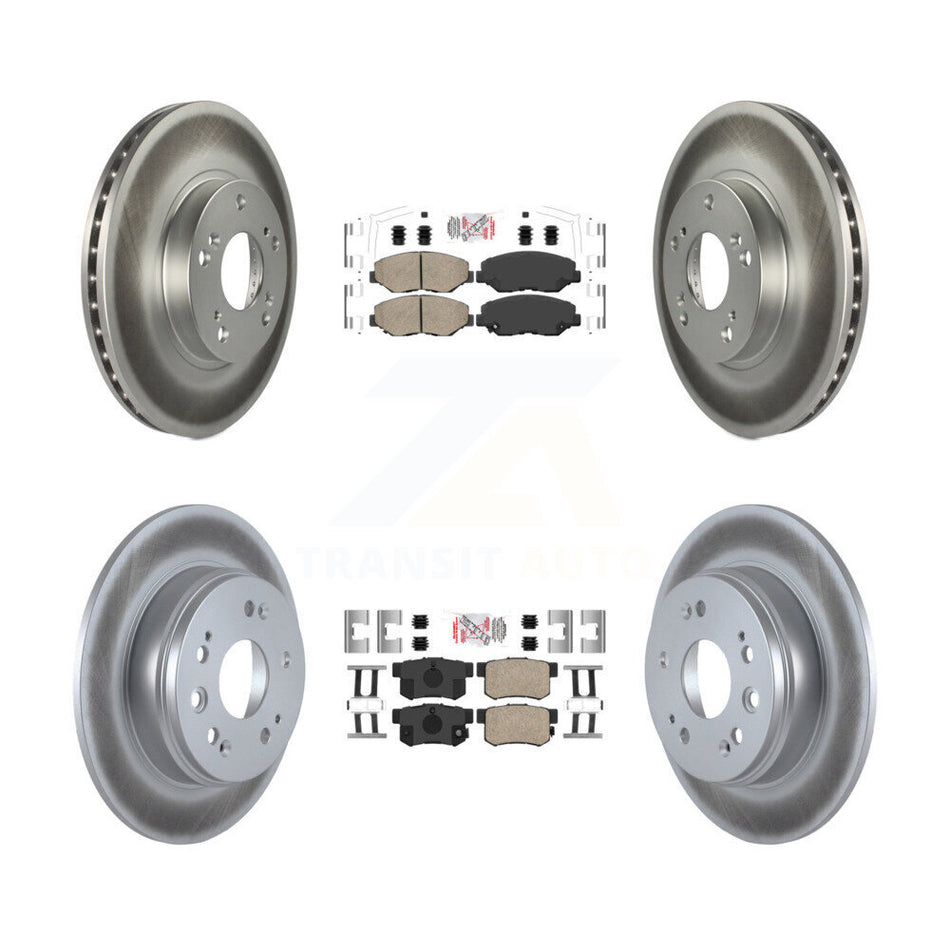 Front Rear Ceramic Pads And Coated Disc Brake Rotors Kit For 2002-2004 Honda CR-V KGA-101939