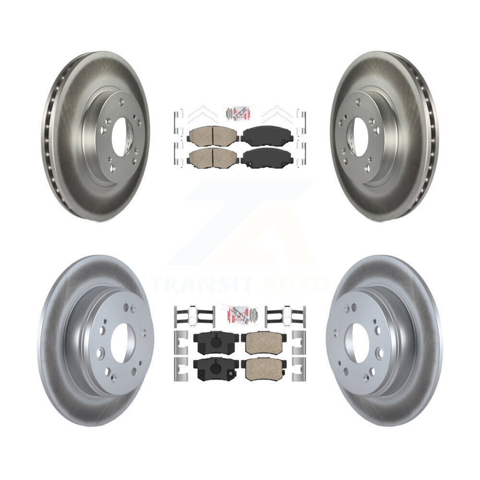 Front Rear Ceramic Pads And Coated Disc Brake Rotors Kit For 2002-2004 Honda CR-V KGA-101940