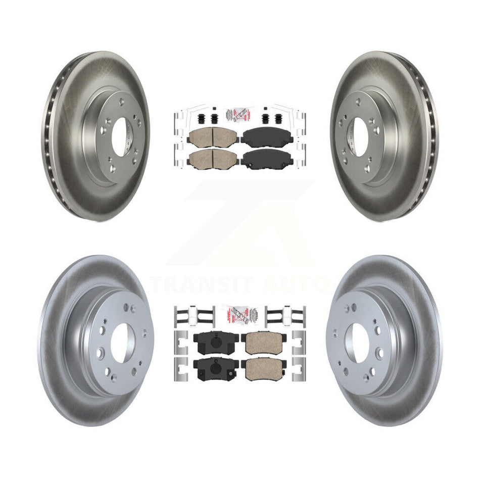 Front Rear Ceramic Pads And Coated Disc Brake Rotors Kit For 2002-2004 Honda CR-V KGA-101941