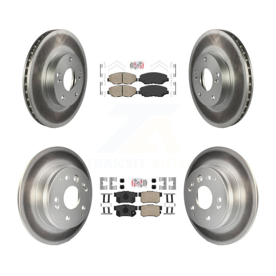 Front Rear Ceramic Pads And Coated Disc Brake Rotors Kit For 2003-2011 Honda Element KGA-101942