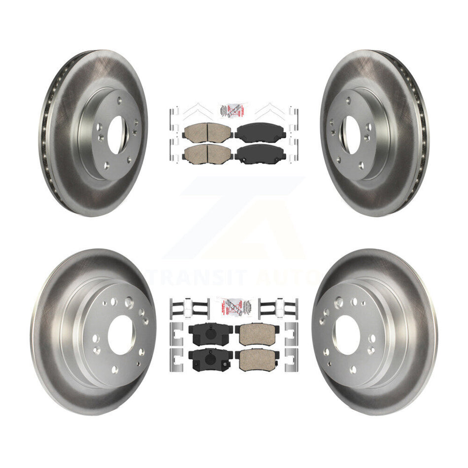 Front Rear Ceramic Pads And Coated Disc Brake Rotors Kit For 2003-2011 Honda Element KGA-101944