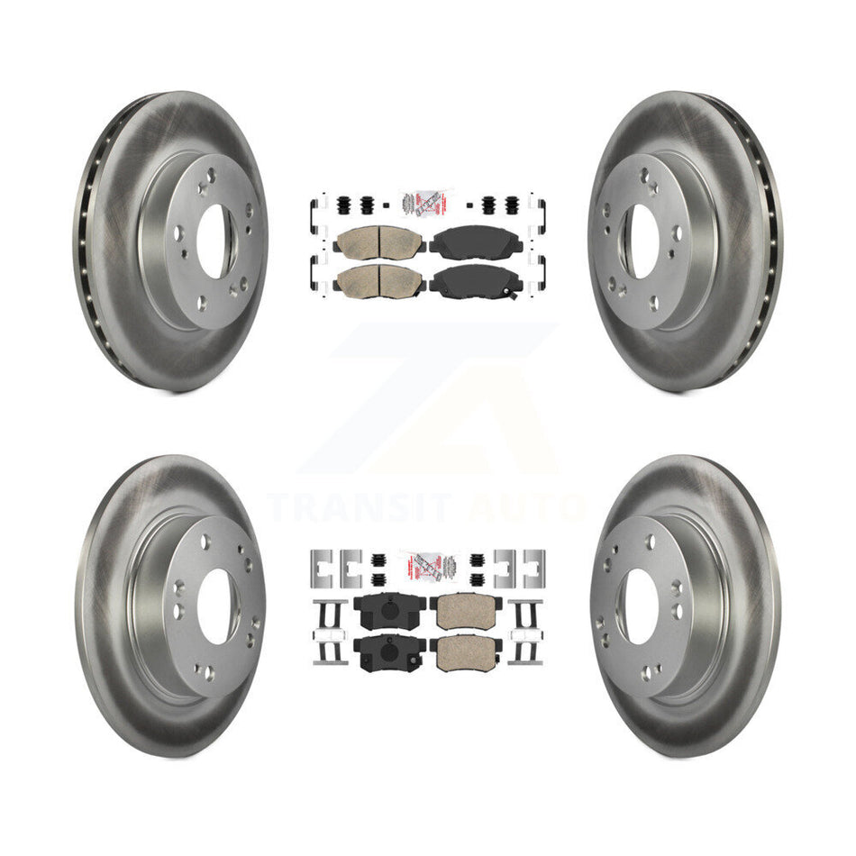 Front Rear Ceramic Pads And Coated Disc Brake Rotors Kit For Honda Civic KGA-101964