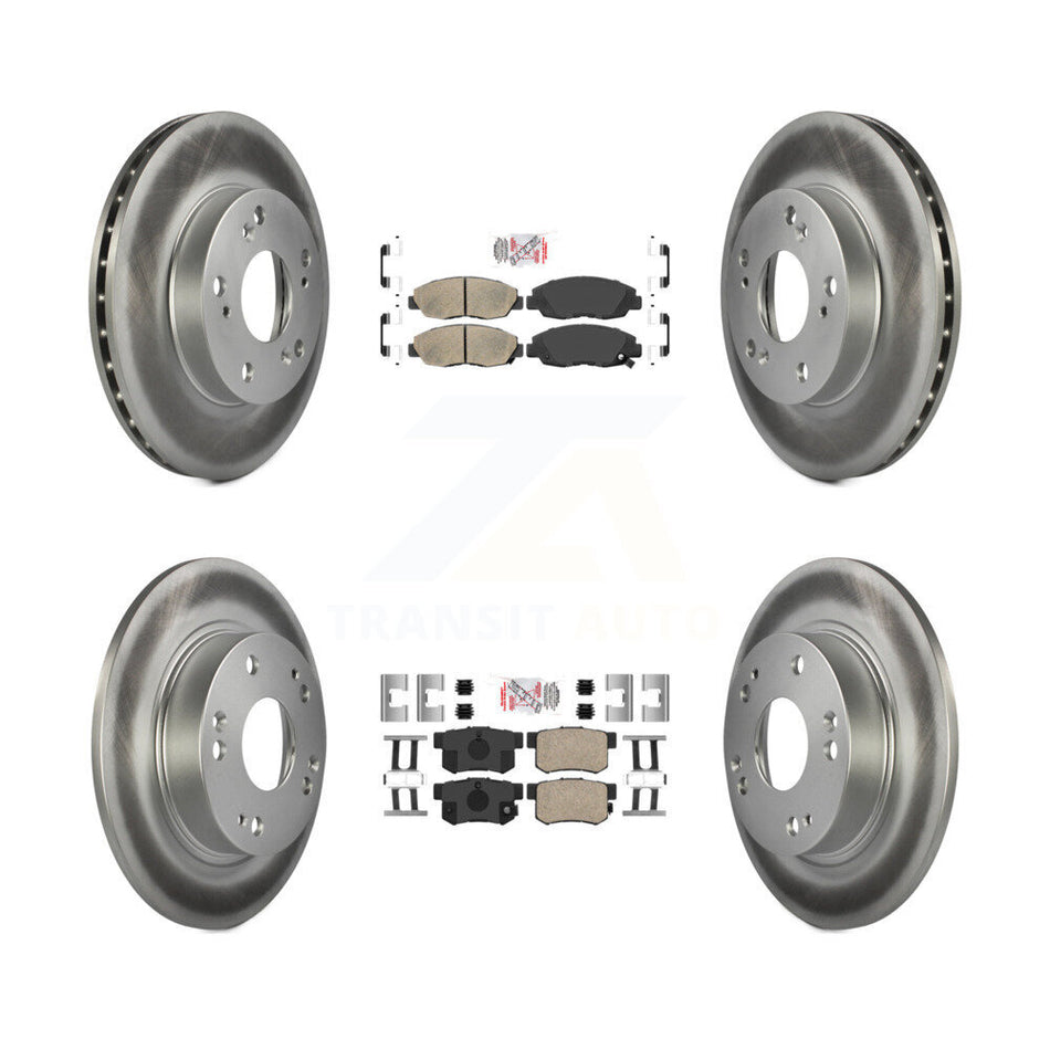 Front Rear Ceramic Pads And Coated Disc Brake Rotors Kit For Honda Civic KGA-101965