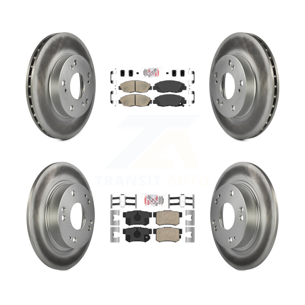 Front Rear Ceramic Pads And Coated Disc Brake Rotors Kit For Honda Civic KGA-101967