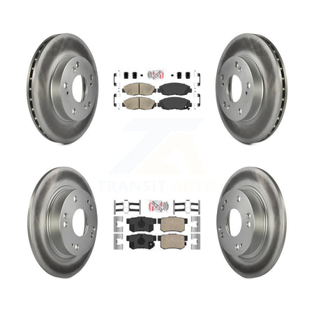 Front Rear Ceramic Pads And Coated Disc Brake Rotors Kit For Honda Civic KGA-101967