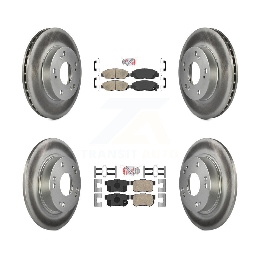 Front Rear Ceramic Pads And Coated Disc Brake Rotors Kit For Honda Civic KGA-101968