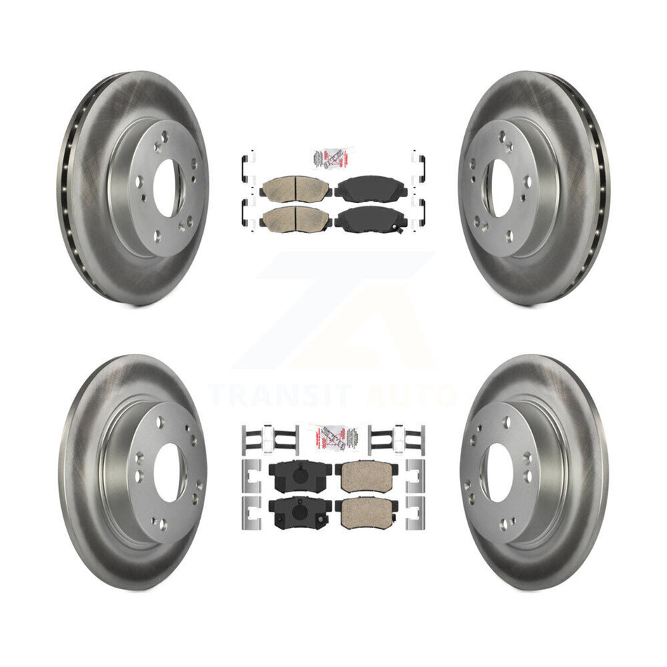 Front Rear Ceramic Pads And Coated Disc Brake Rotors Kit For Honda Civic KGA-101968