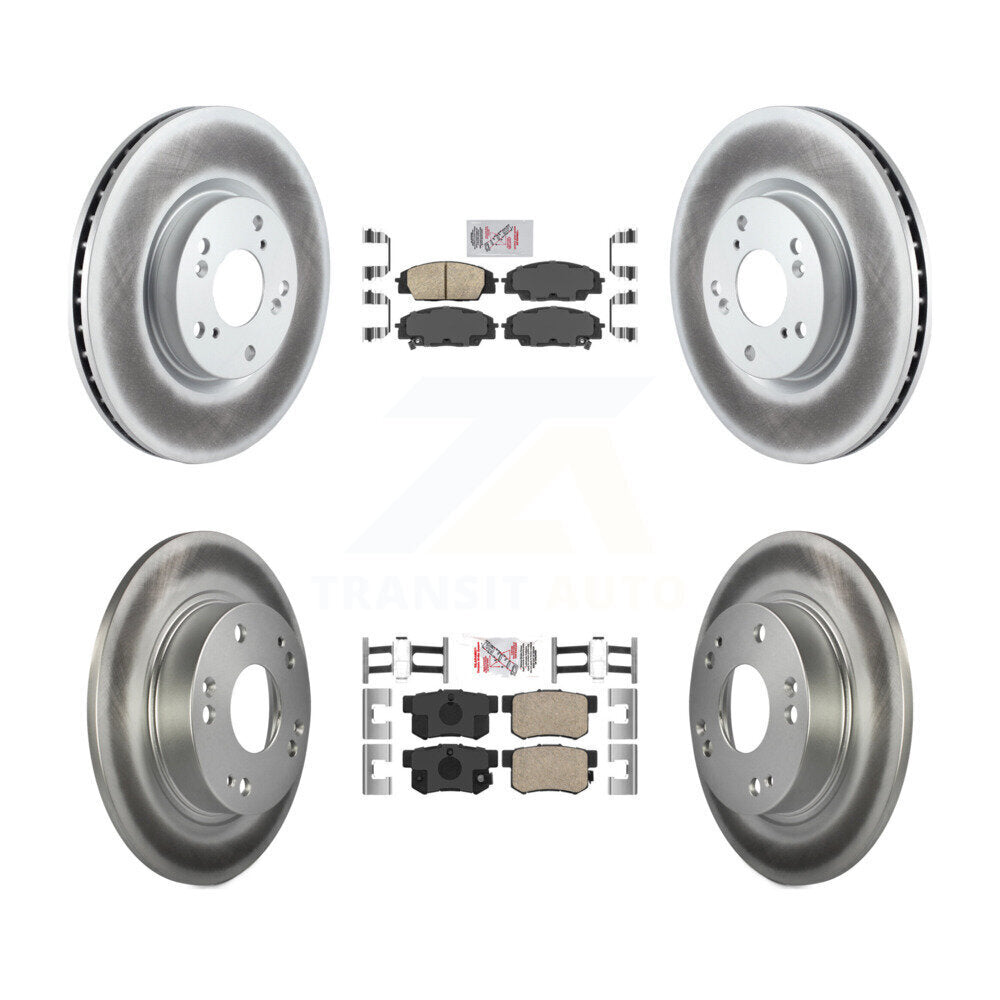Front Rear Ceramic Pads And Coated Disc Brake Rotors Kit For Honda Civic Acura CSX KGA-101969