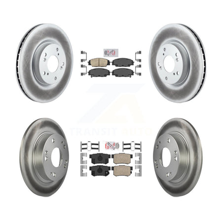 Front Rear Ceramic Pads And Coated Disc Brake Rotors Kit For Honda Civic Acura CSX KGA-101969