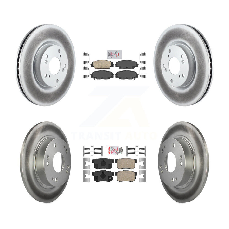 Front Rear Ceramic Pads And Coated Disc Brake Rotors Kit For Honda Civic Acura CSX KGA-101969