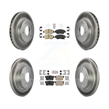 Front Rear Ceramic Pads And Coated Disc Brake Rotors Kit For Honda Civic KGA-101974