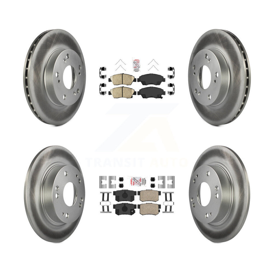 Front Rear Ceramic Pads And Coated Disc Brake Rotors Kit For Honda Civic KGA-101974