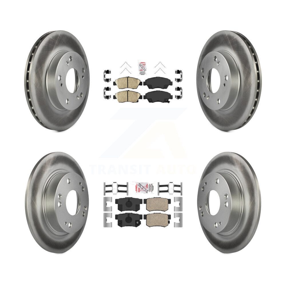 Front Rear Ceramic Pads And Coated Disc Brake Rotors Kit For Honda Civic KGA-101975