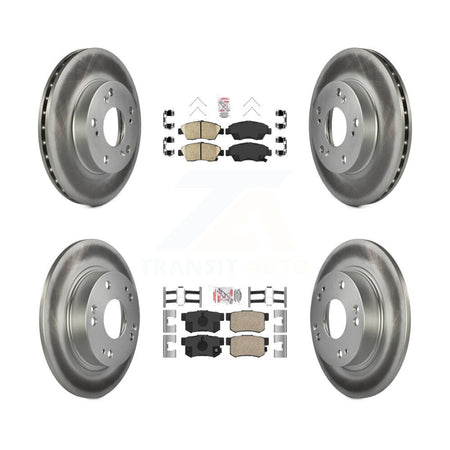 Front Rear Ceramic Pads And Coated Disc Brake Rotors Kit For Honda Civic KGA-101975