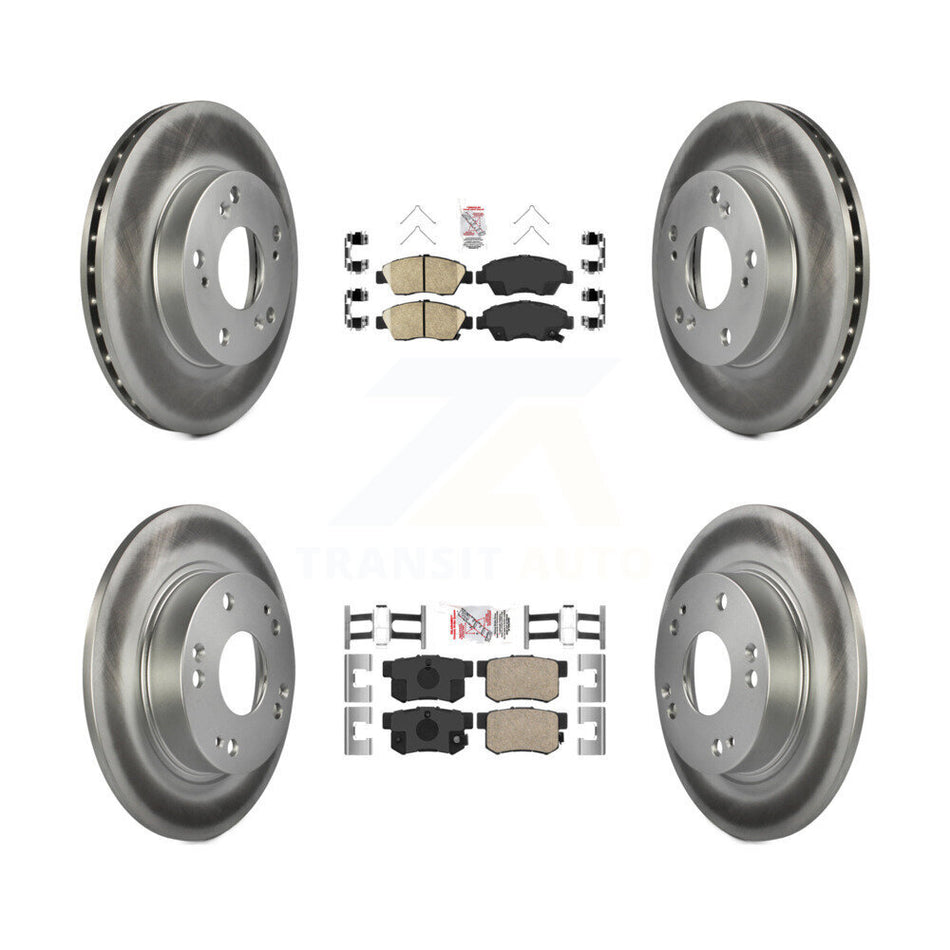 Front Rear Ceramic Pads And Coated Disc Brake Rotors Kit For Honda Civic KGA-101975