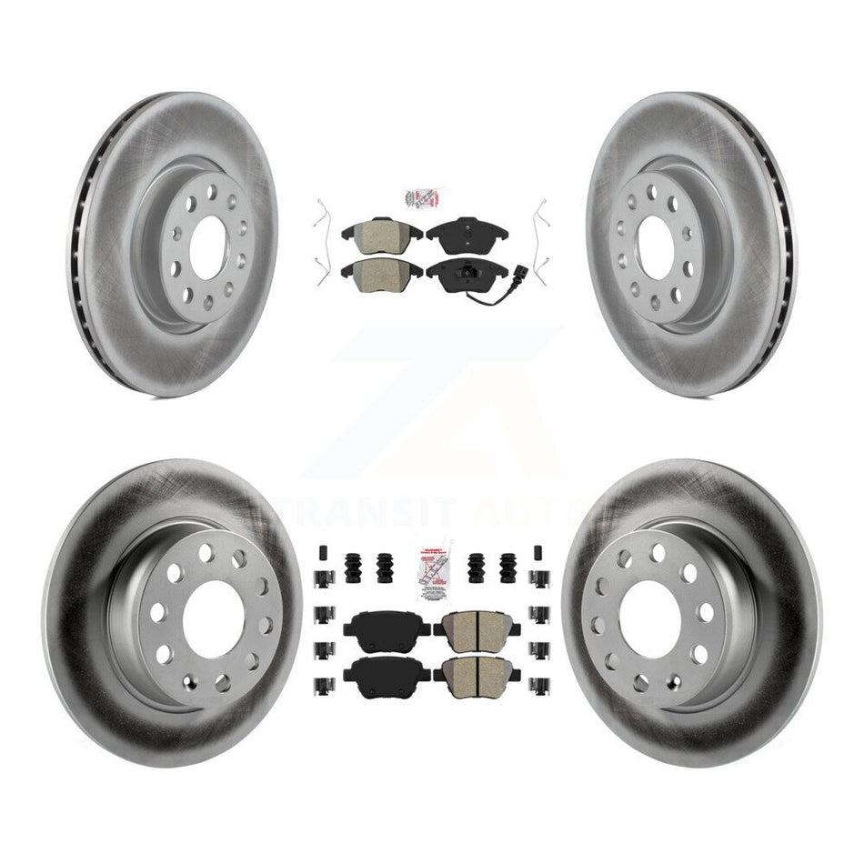 Front Rear Semi-Metallic Pads And Coated Disc Brake Rotors Kit For Volkswagen Beetle GTI KGA-101983
