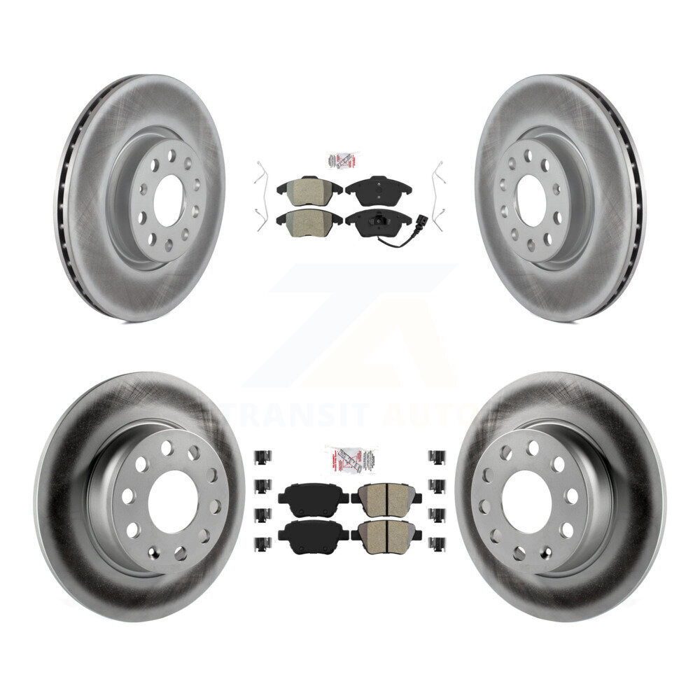 Front Rear Semi-Metallic Pads And Coated Disc Brake Rotors Kit For Volkswagen Beetle GTI KGA-101987