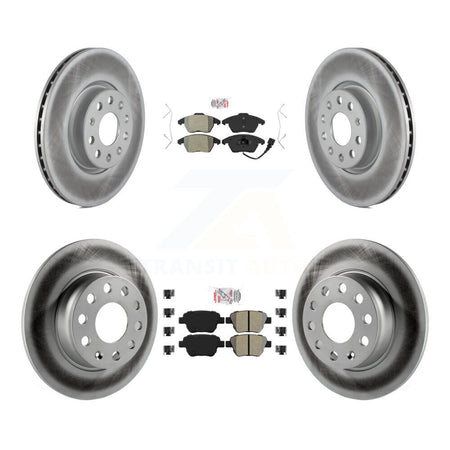 Front Rear Semi-Metallic Pads And Coated Disc Brake Rotors Kit For Volkswagen Beetle GTI KGA-101987