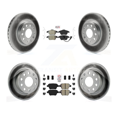 Front Rear Semi-Metallic Pad Coated Brake Rotors Kit For 17-18 Volkswagen Jetta 1.8L/1.4L KGA-101991