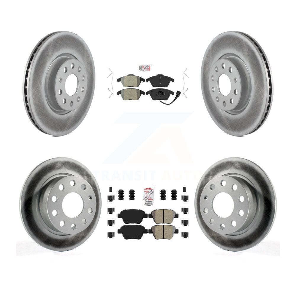 Front Rear Semi-Metallic Pad & Coated Brake Rotor Kit For 2017-2018 Volkswagen Jetta 2.0L KGA-101993