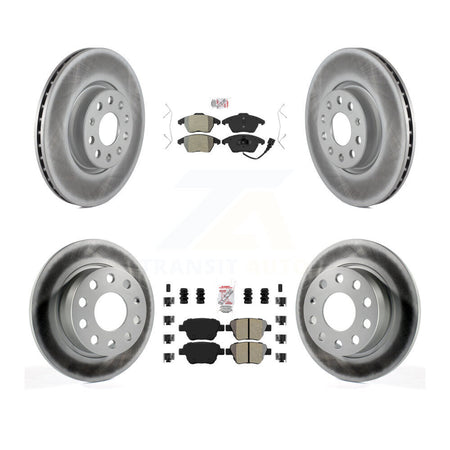 Front Rear Semi-Metallic Pad & Coated Brake Rotor Kit For 2017-2018 Volkswagen Jetta 2.0L KGA-101993