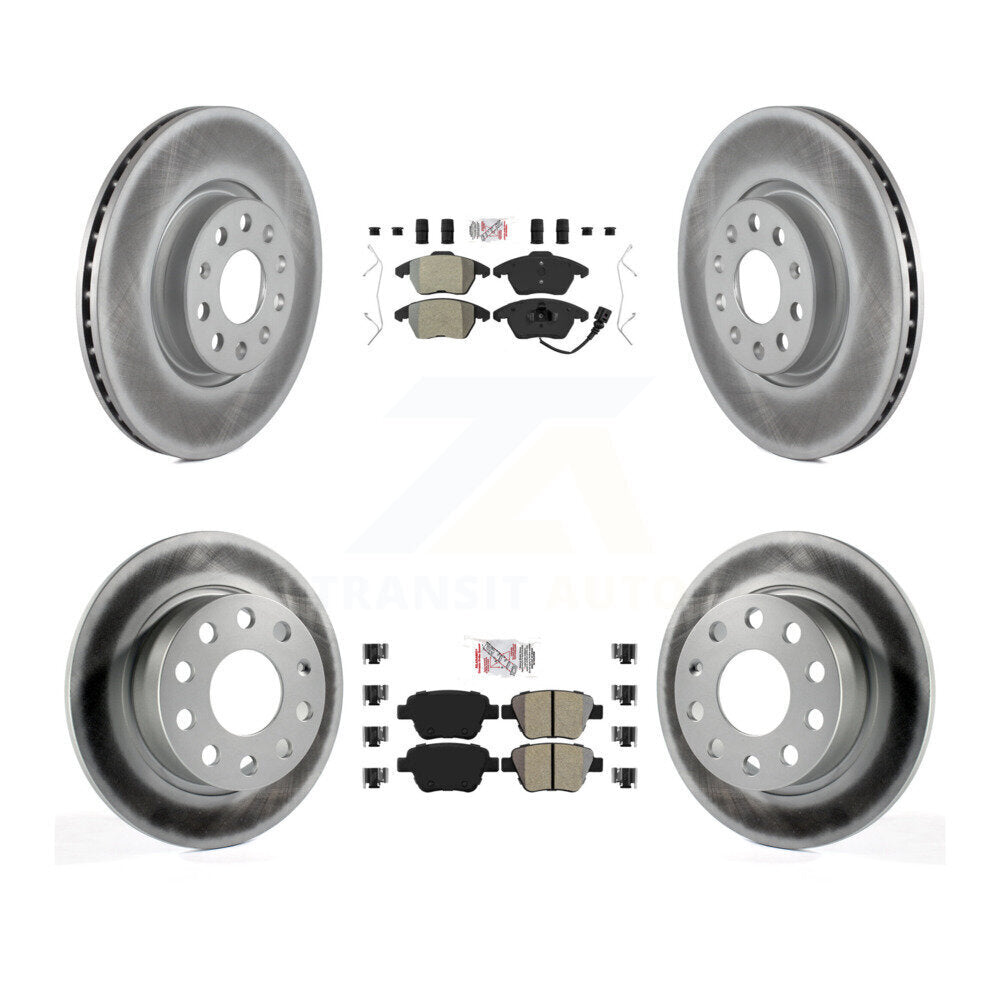 Front Rear Semi-Metallic Pad & Coated Brake Rotor Kit For 2017-2018 Volkswagen Jetta 2.0L KGA-101998