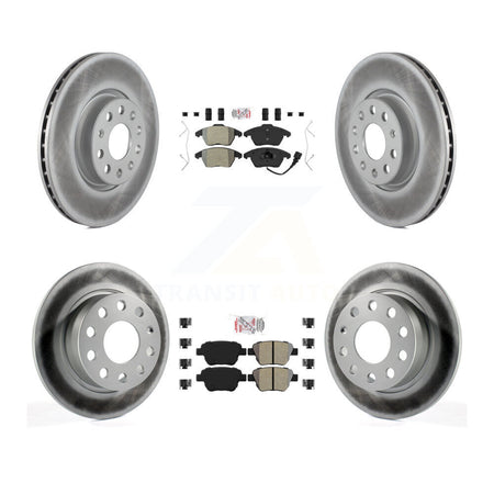Front Rear Semi-Metallic Pad & Coated Brake Rotor Kit For 2017-2018 Volkswagen Jetta 2.0L KGA-101998
