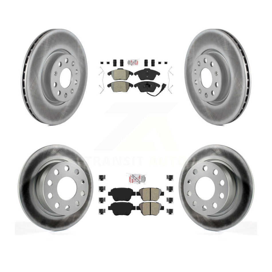 Front Rear Semi-Metallic Pad & Coated Brake Rotor Kit For 2017-2018 Volkswagen Jetta 2.0L KGA-101998
