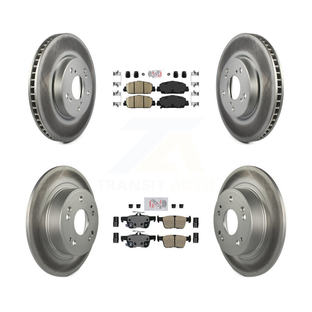 Front Rear Ceramic Pads And Coated Disc Brake Rotors Kit For Honda Accord KGA-102004