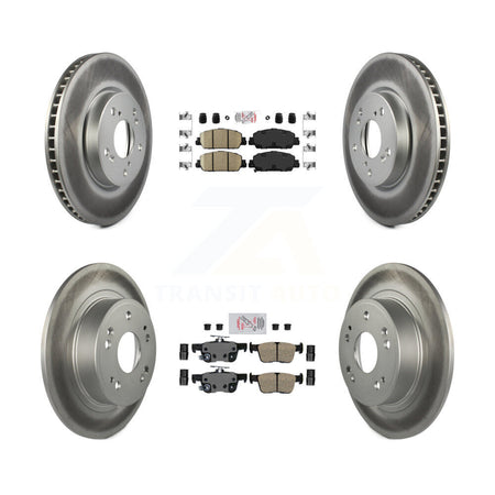 Front Rear Ceramic Pads And Coated Disc Brake Rotors Kit For Honda Accord KGA-102004