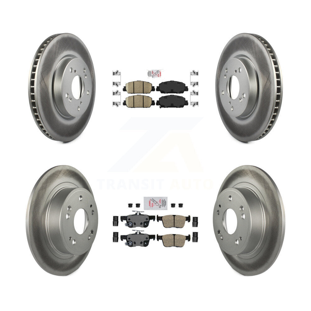Front Rear Ceramic Pads And Coated Disc Brake Rotors Kit For Honda Accord KGA-102005