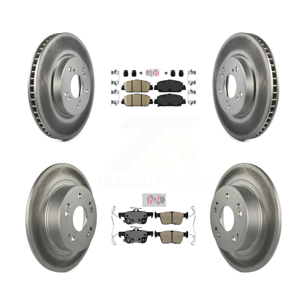 Front Rear Ceramic Pads And Coated Disc Brake Rotors Kit For Honda Accord KGA-102006
