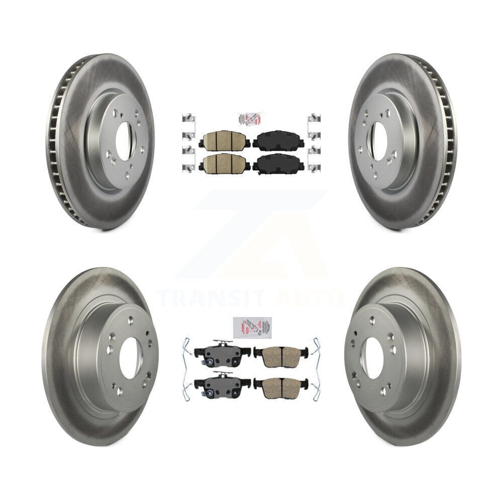 Front Rear Ceramic Pads And Coated Disc Brake Rotors Kit For Honda Accord KGA-102007