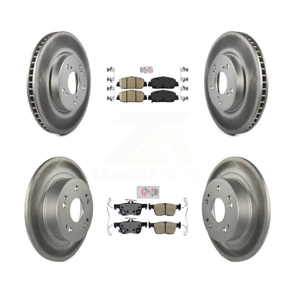 Front Rear Ceramic Pads And Coated Disc Brake Rotors Kit For Honda Accord KGA-102007