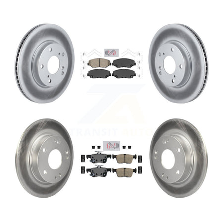 Front Rear Ceramic Pads And Coated Disc Brake Rotors Kit For Honda Civic KGA-102008
