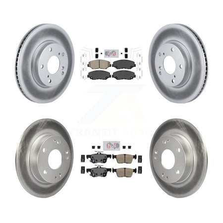 Front Rear Ceramic Pads And Coated Disc Brake Rotors Kit For Honda Civic KGA-102009