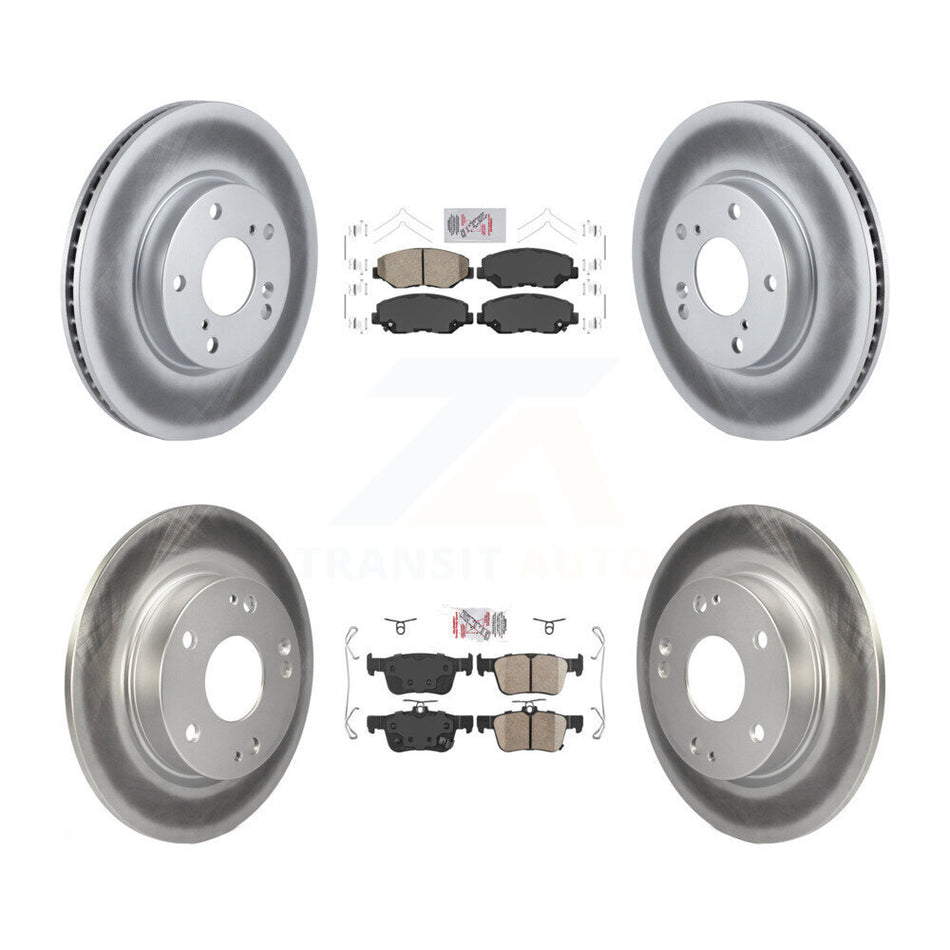 Front Rear Ceramic Pads And Coated Disc Brake Rotors Kit For Honda Civic KGA-102010